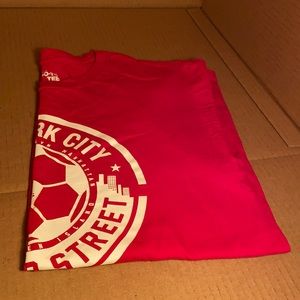 Red adidas shirt